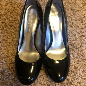 Jessica Simpson black patent heels